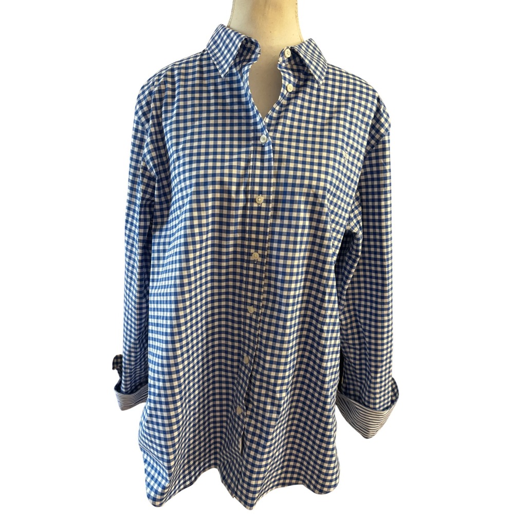 Lauren Ralph Lauren Blue Checkered Long Sleeve Button Down Size XL